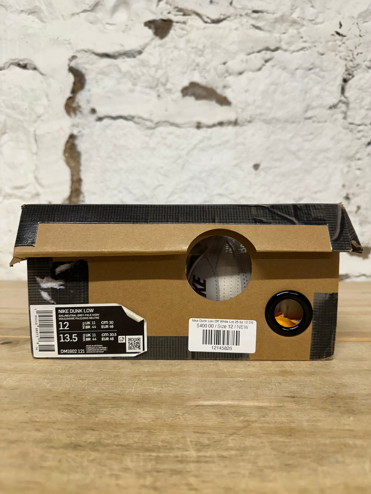 Nike Dunk Low Off-White Lot 25 Sz 12 DS