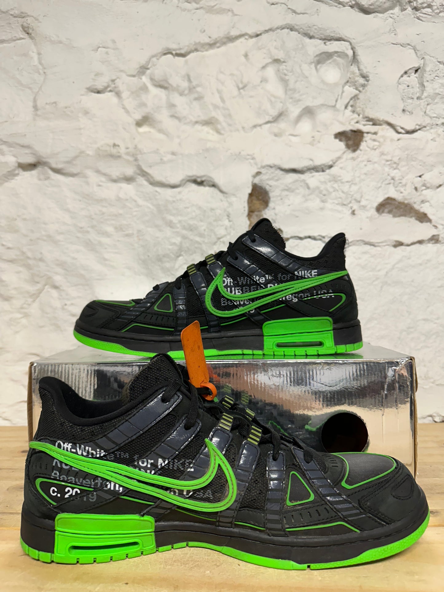 Nike Air Rubber Dunk Off-White Green Strike Sz 13