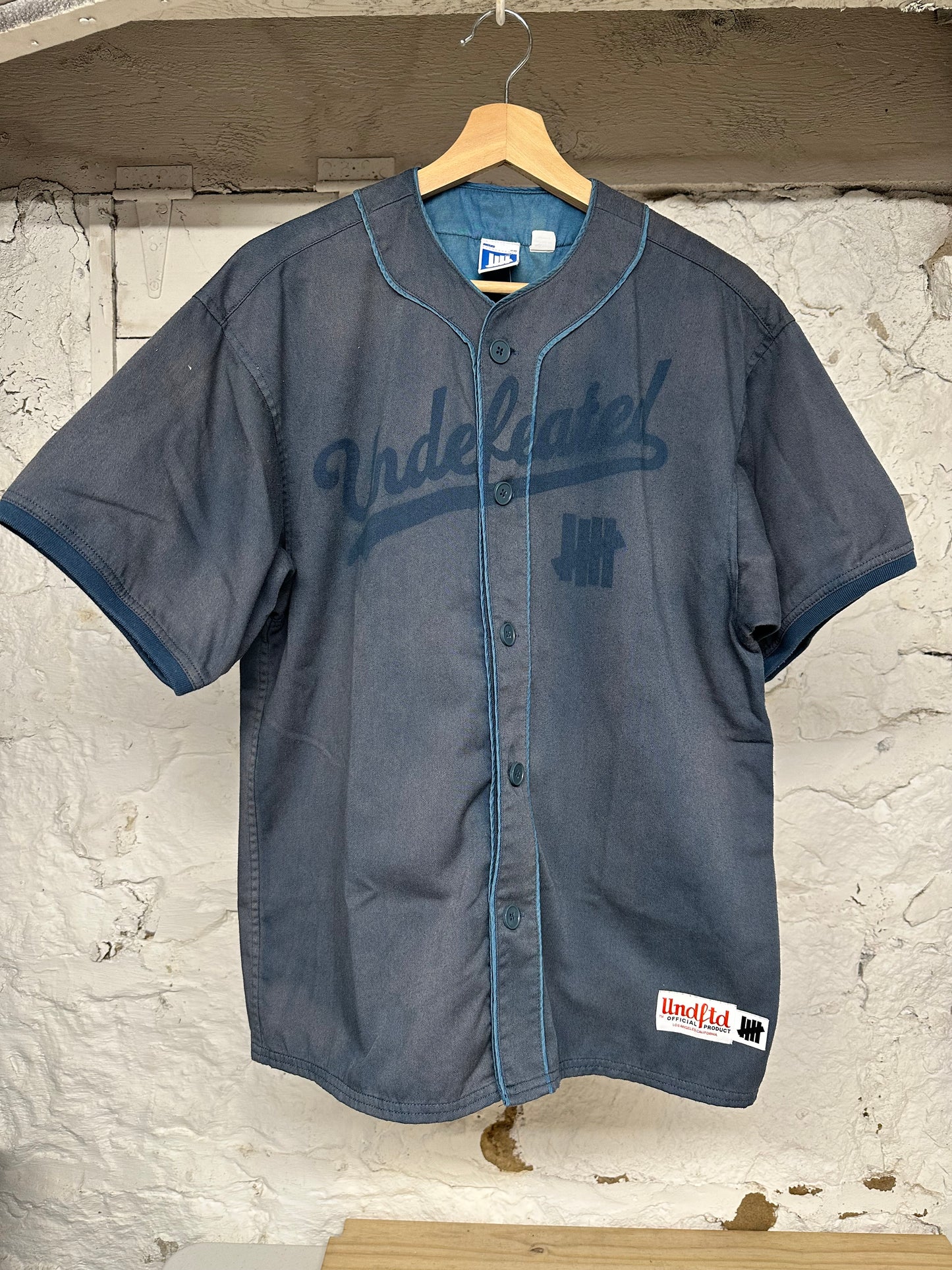 Undefeated Faded Blue Baseball Jersey Sz S