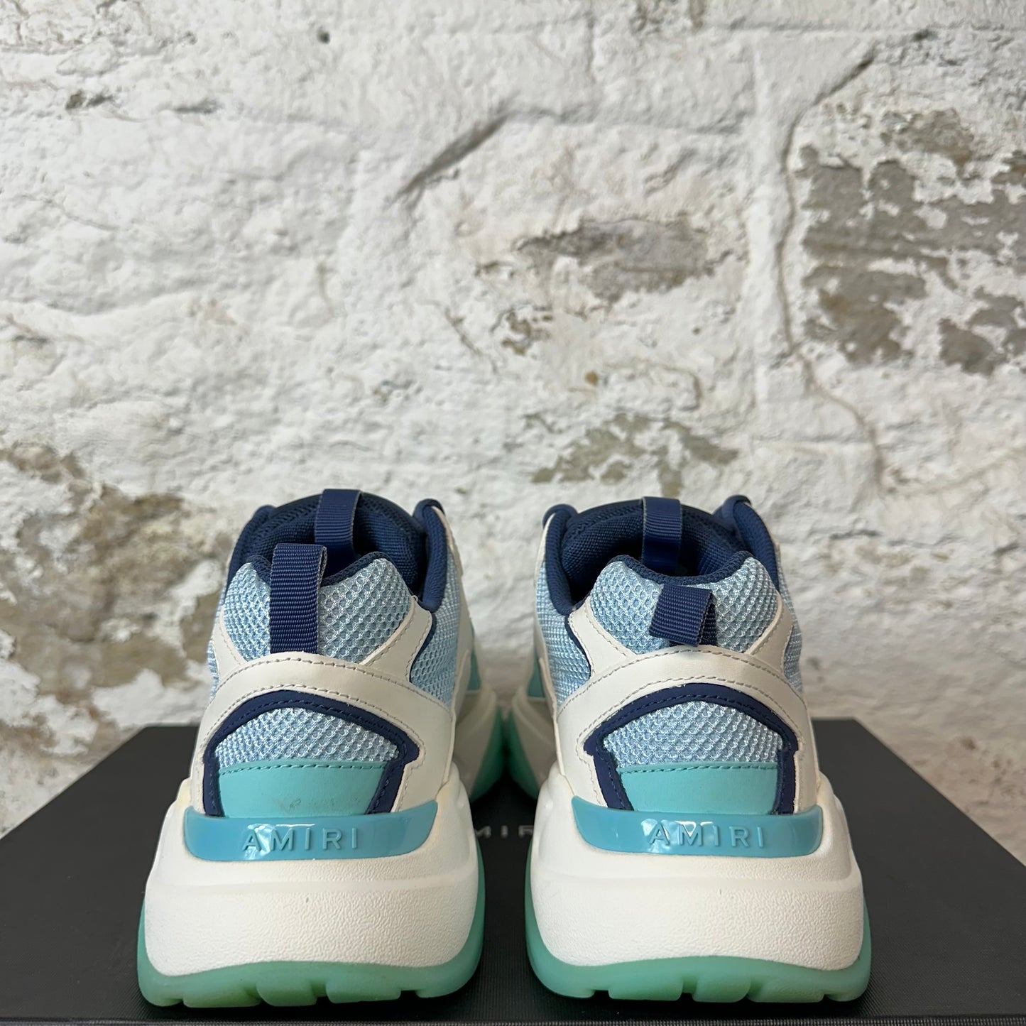 Amiri Navy Bone Runner White Teal Sneaker Sz 13 (46)