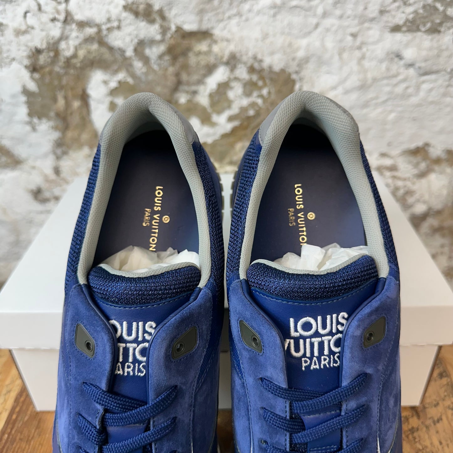 Louis Vuitton Blue Suede Runaway Sneaker Sz 13.5(12LV) DS No Box