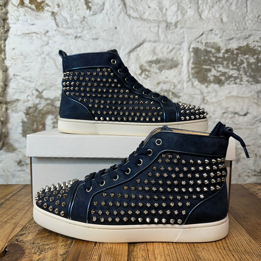 Christian Louboutin High Navy Suede Spike Sneaker Sz 8.5 (41.5)