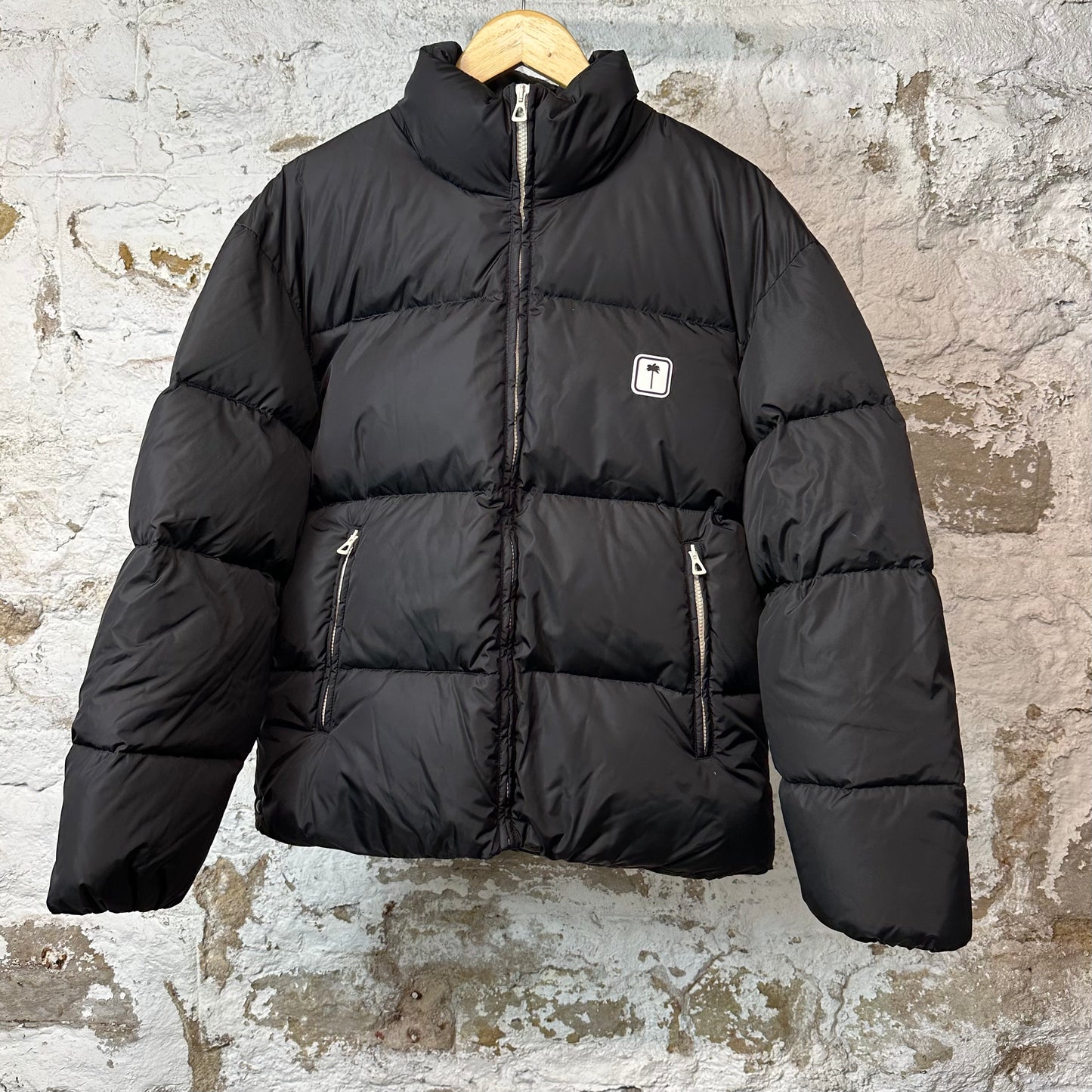 Palm Angels Logo Black Down Puffer Jacket