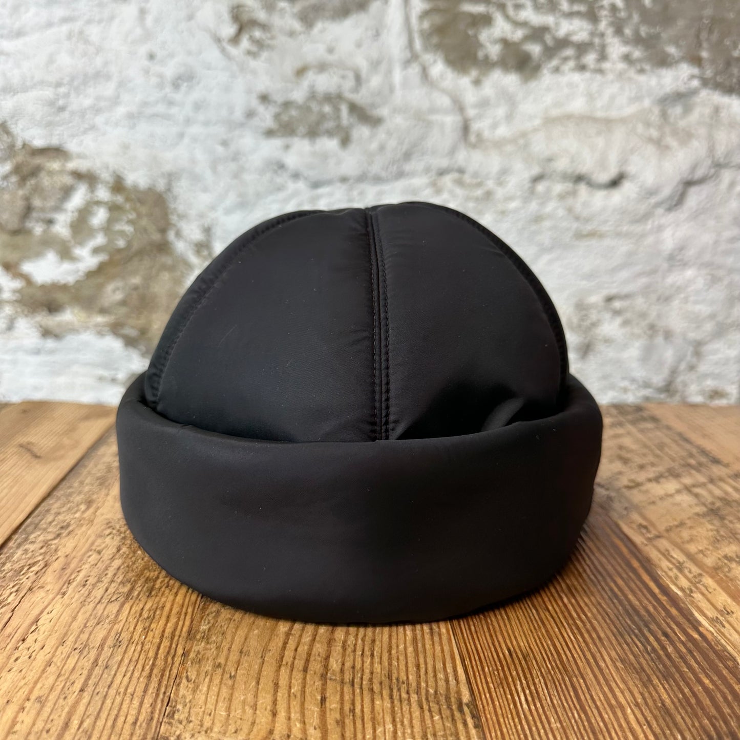 Prada Renylon Padded Black Beanie Sz XL