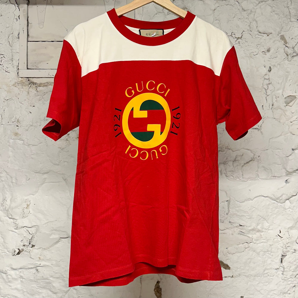 Gucci Yellow GG Red White T-shirt Sz XS