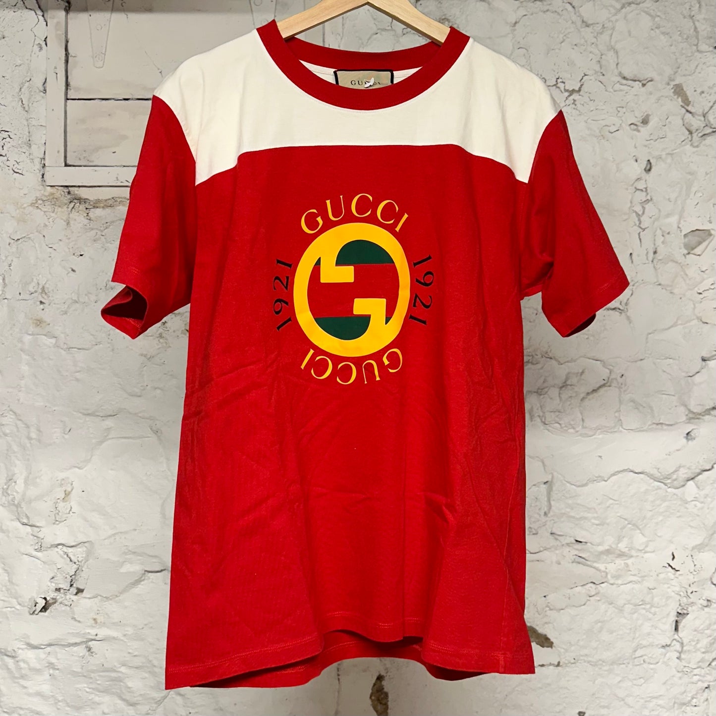 Gucci Yellow GG Red White T-shirt Sz XS