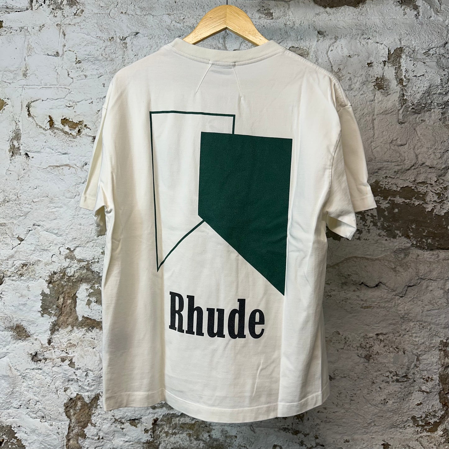 Rhude Green Logo T-shirt White Sz XS