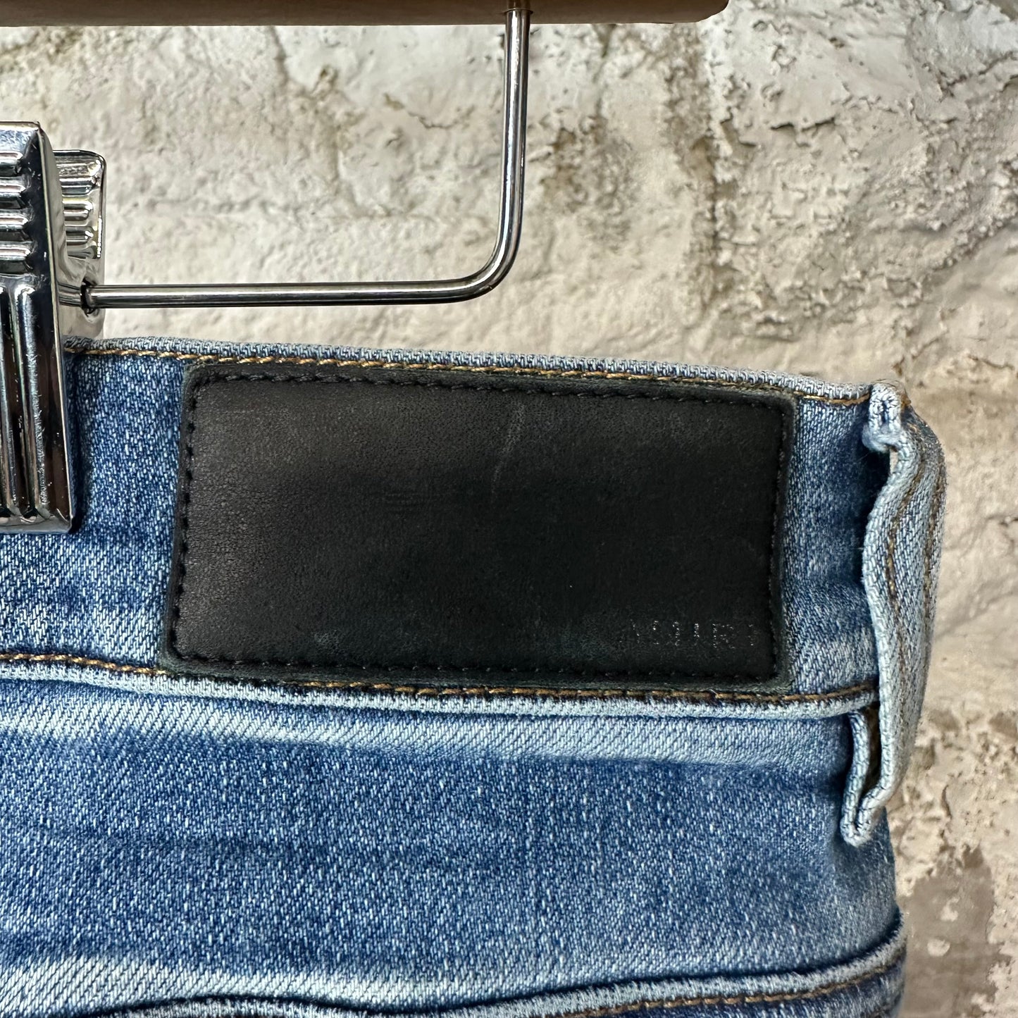 Amiri Vintage Stagger Logo Blue Denim Jeans Sz 32
