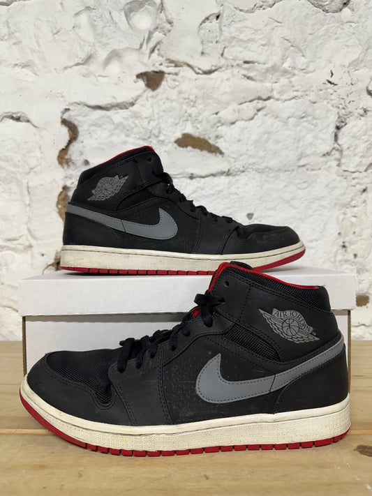 Air Jordan 1 Mid Cool Grey Gym Red Sz 10.5