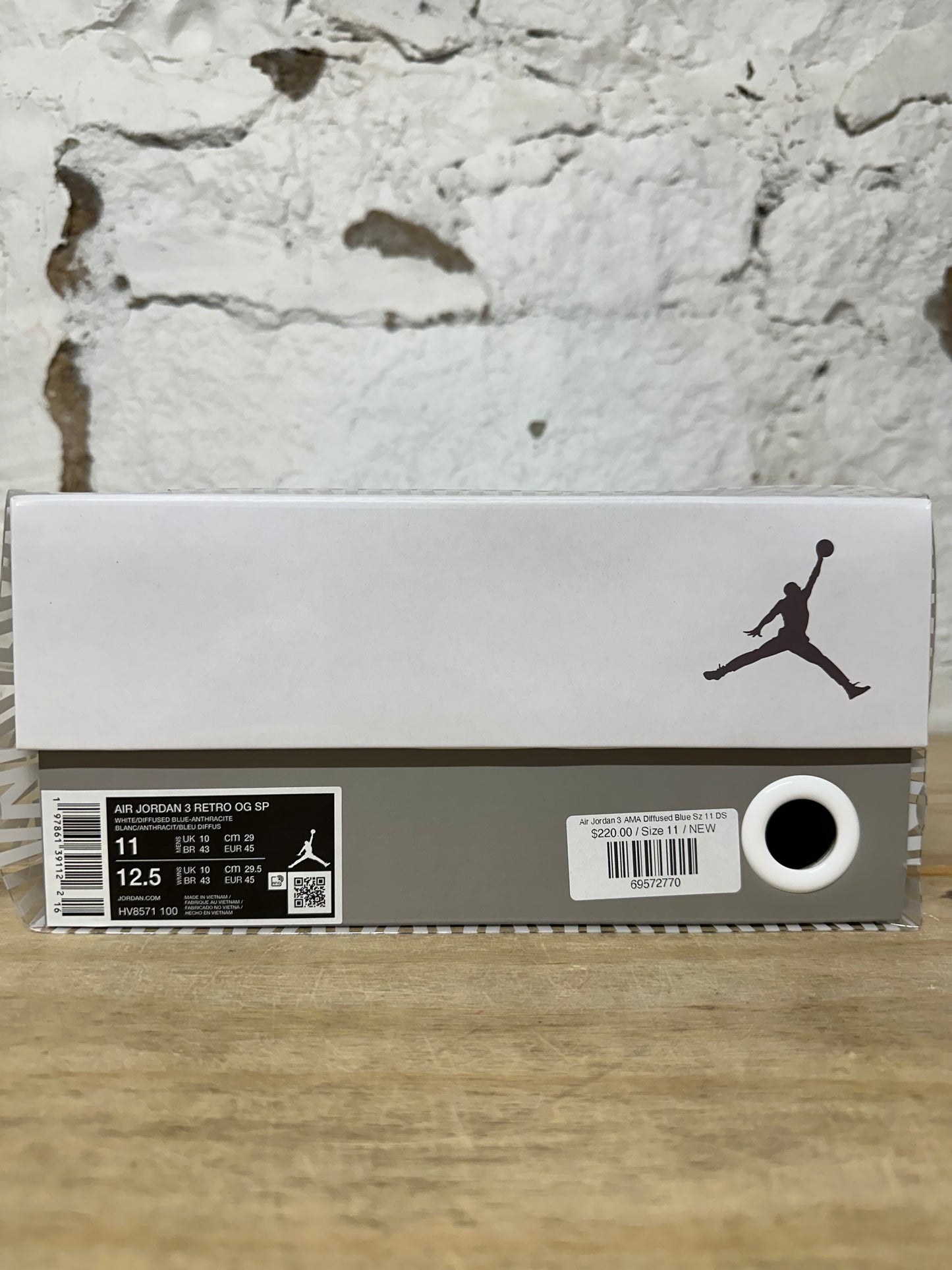 Air Jordan 3 A Ma Maniere Diffused Blue Sz 11 DS