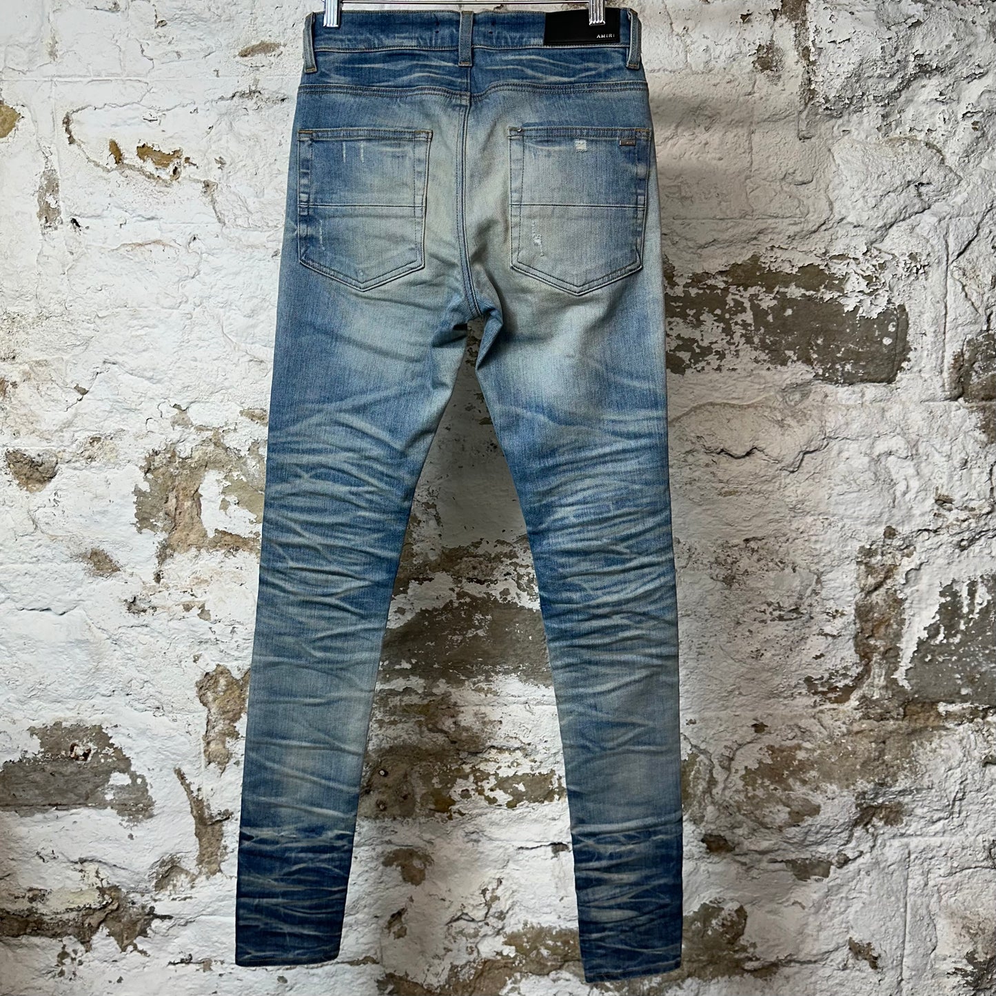 Amiri MX1 Sky Blue Cream Blue Denim Jeans Sz 28