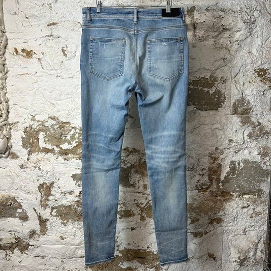 Amiri MX1 Marble Patch Blue Denim Jeans Sz 33