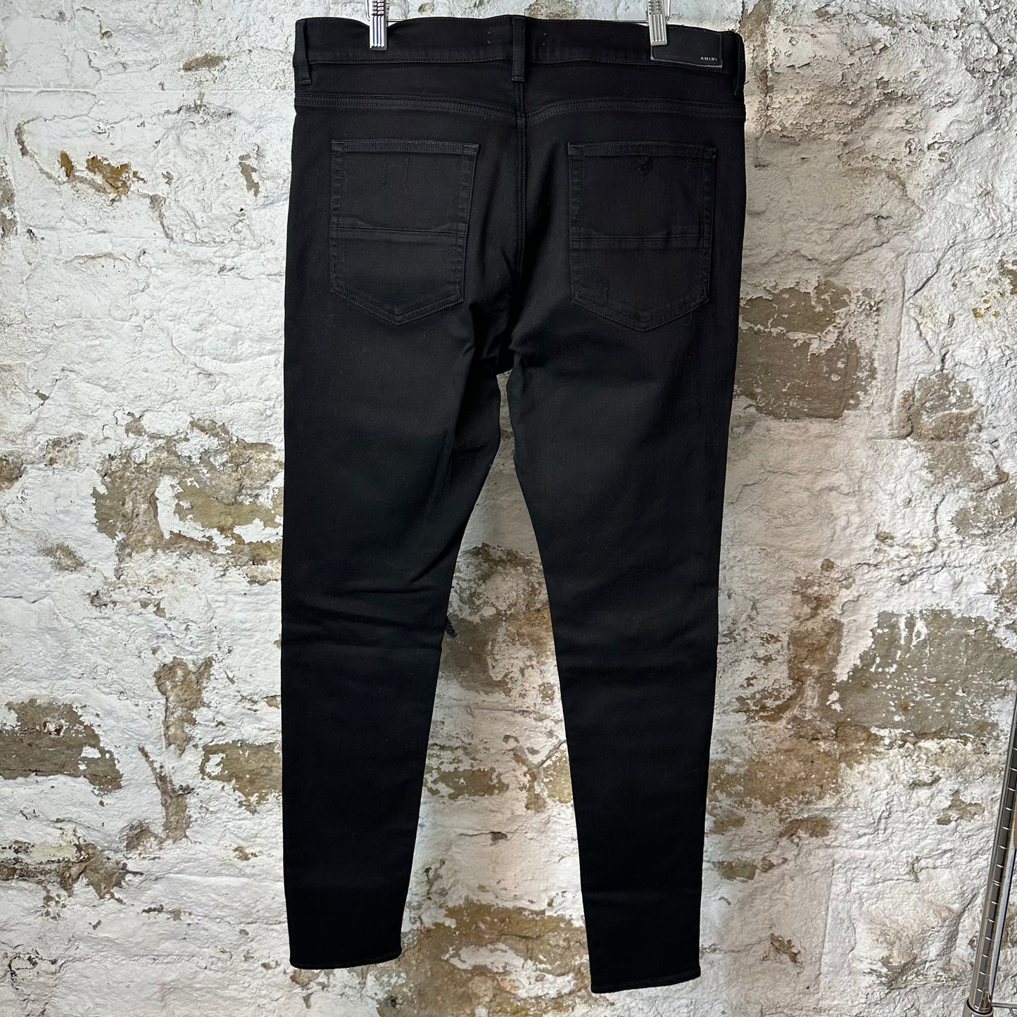 Amiri MX1 Brown Suede Black Denim Jeans Sz 38