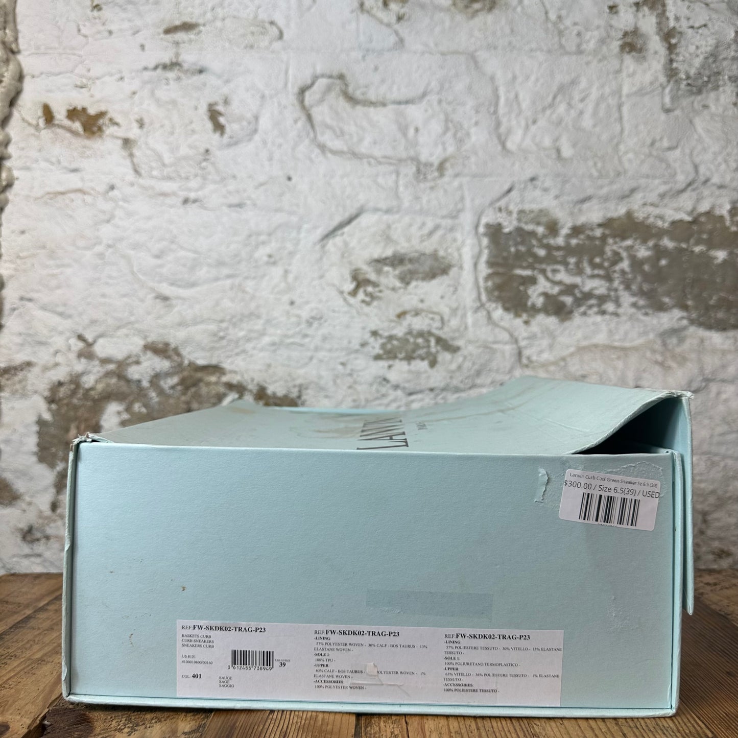 Lanvin Curb Cool Green Sneaker Sz 6.5 (39)