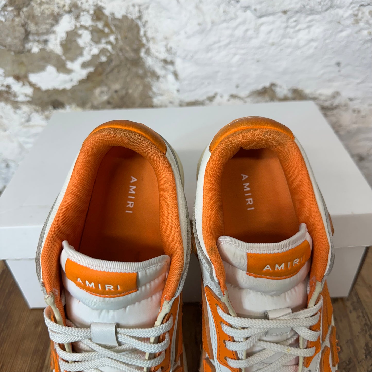Amiri Orange Skeleton White Cream Sneaker Sz 8 (41) No Box
