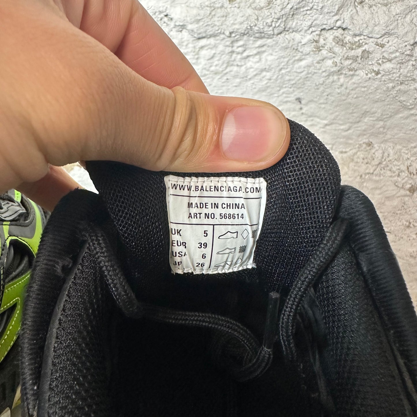 Balenciaga Track 2 Black Neon Green Sz 6 (39) No Box