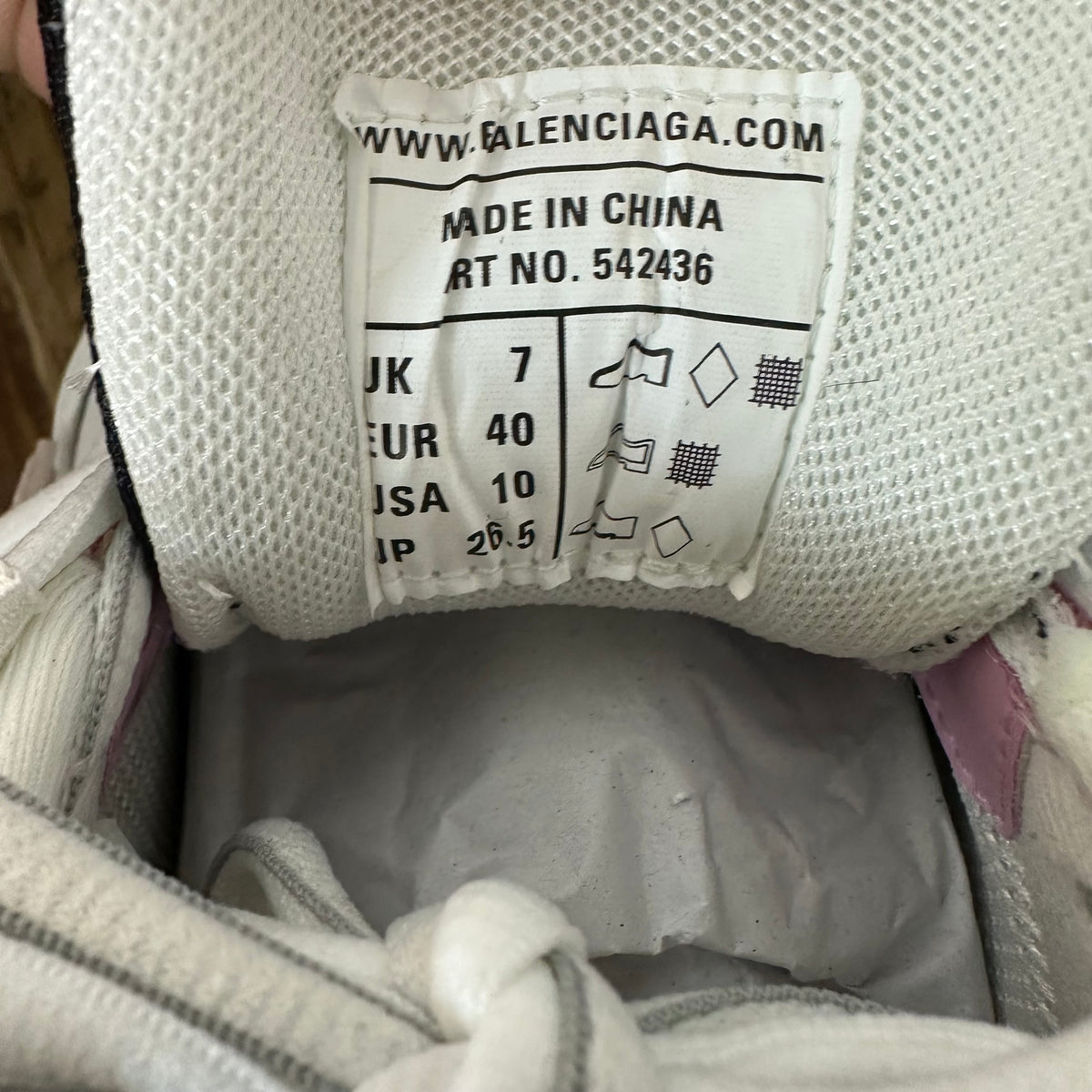 Balenciaga Track Runner Grey White Pink Sneaker Sz 7 (40) DS