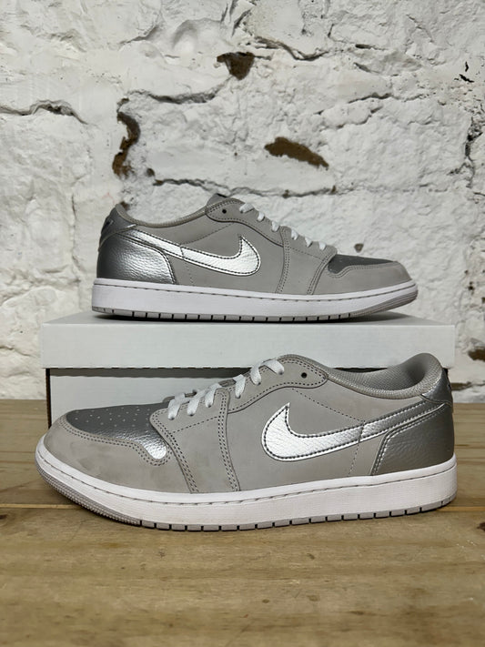 Air Jordan 1 Low Co.JP Metallic Silver Sz 13
