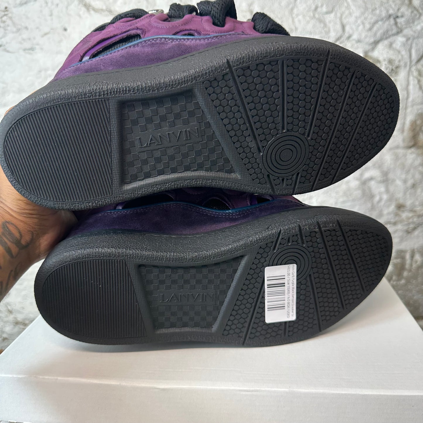Lanvin Curb Purple Black Batman Sneaker Sz 10 (43)