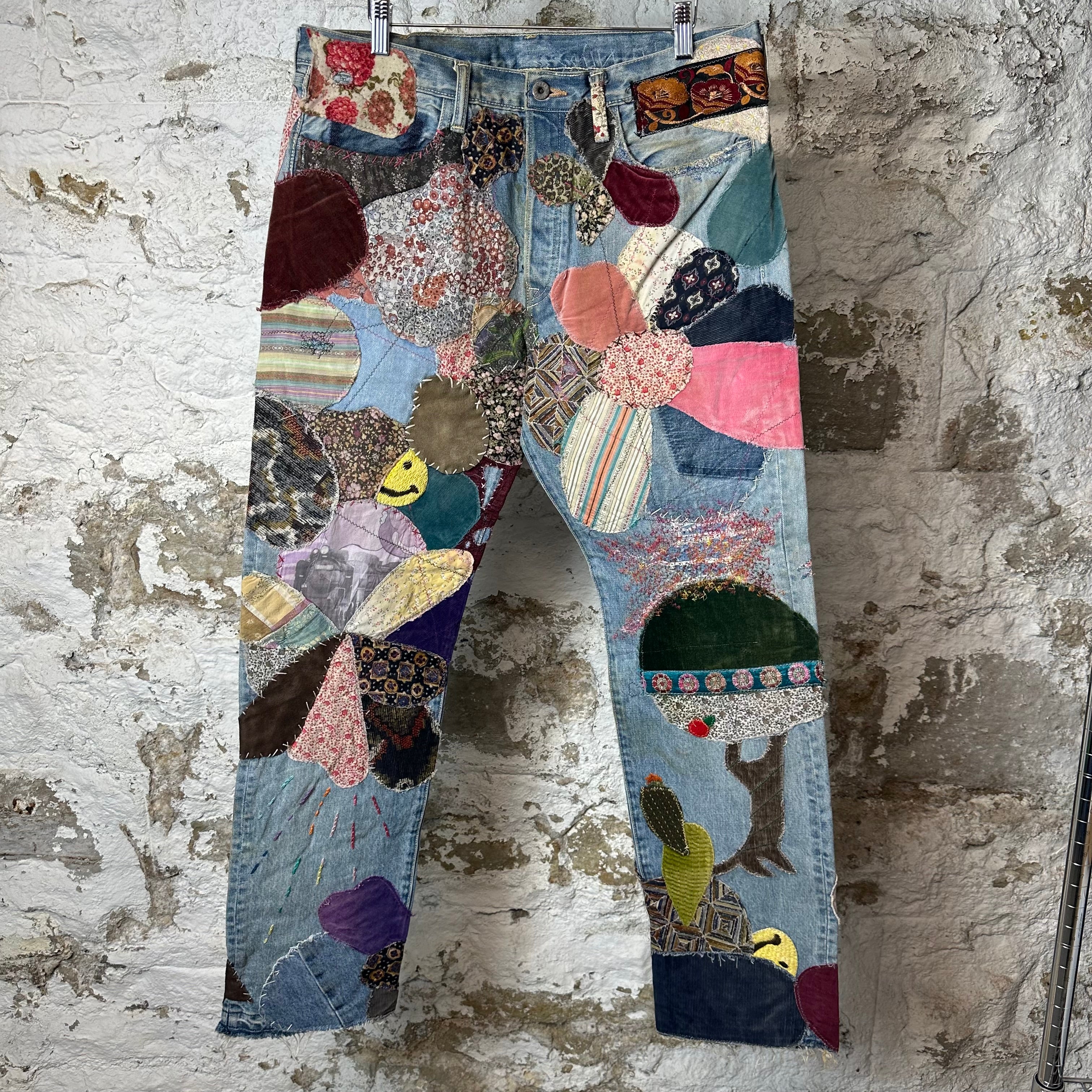 Kapital Beautiful World Rat Flare Denim Jeans Sz 38