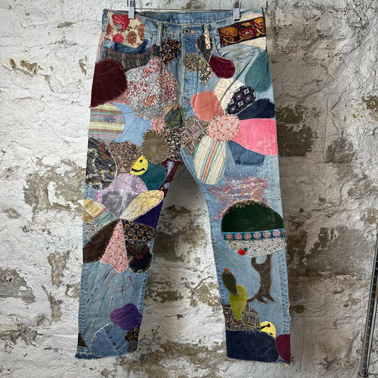 Kapital Beautiful World Rat Flare Denim Jeans Sz 38