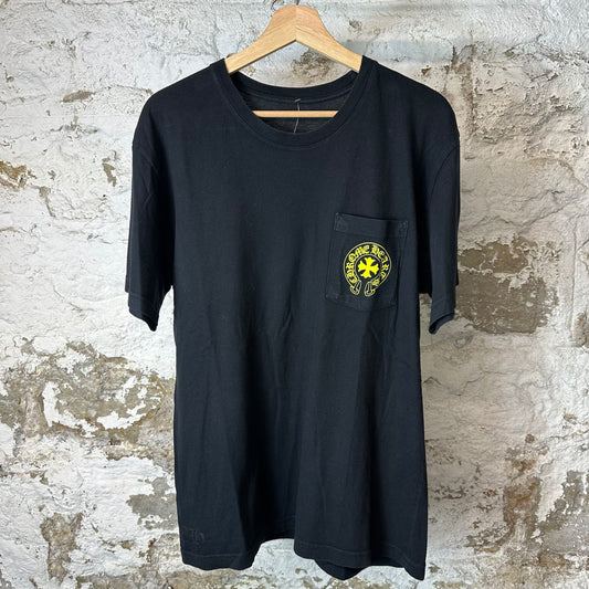 Chrome Hearts Yellow Horseshoe T-shirt Black Sz L