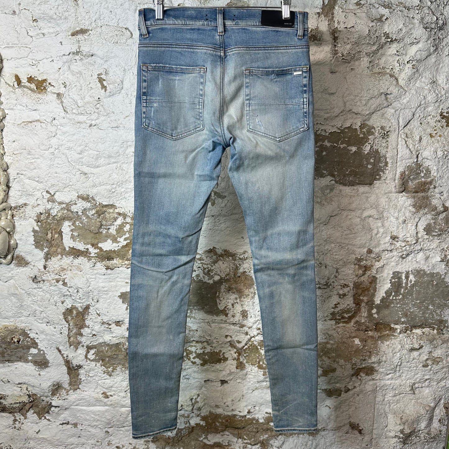 Amiri MX1 Cracked Orange Blue Denim Jeans Sz 29