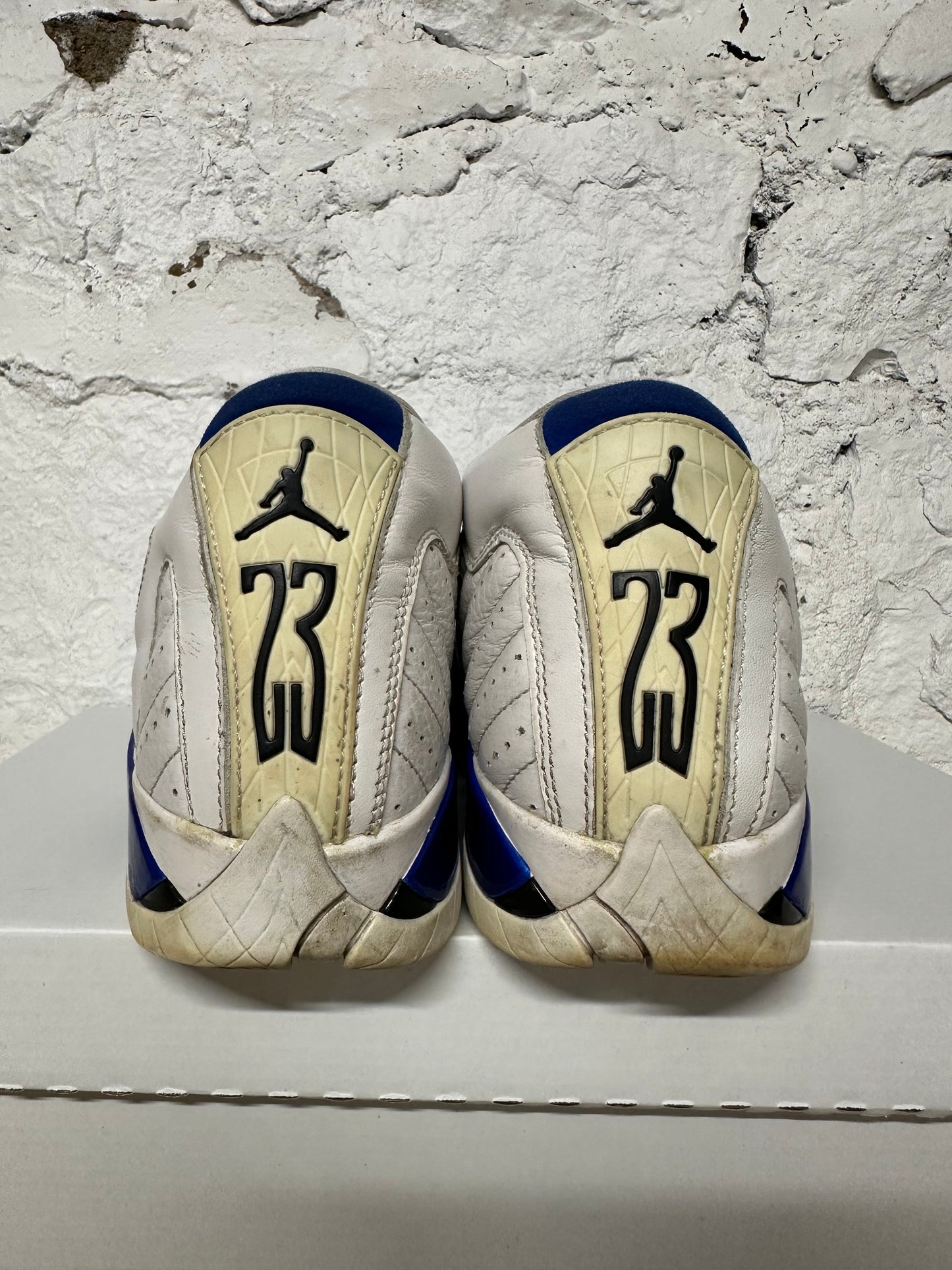 Air Jordan 14 White Hyper Royal Sz 6.5Y