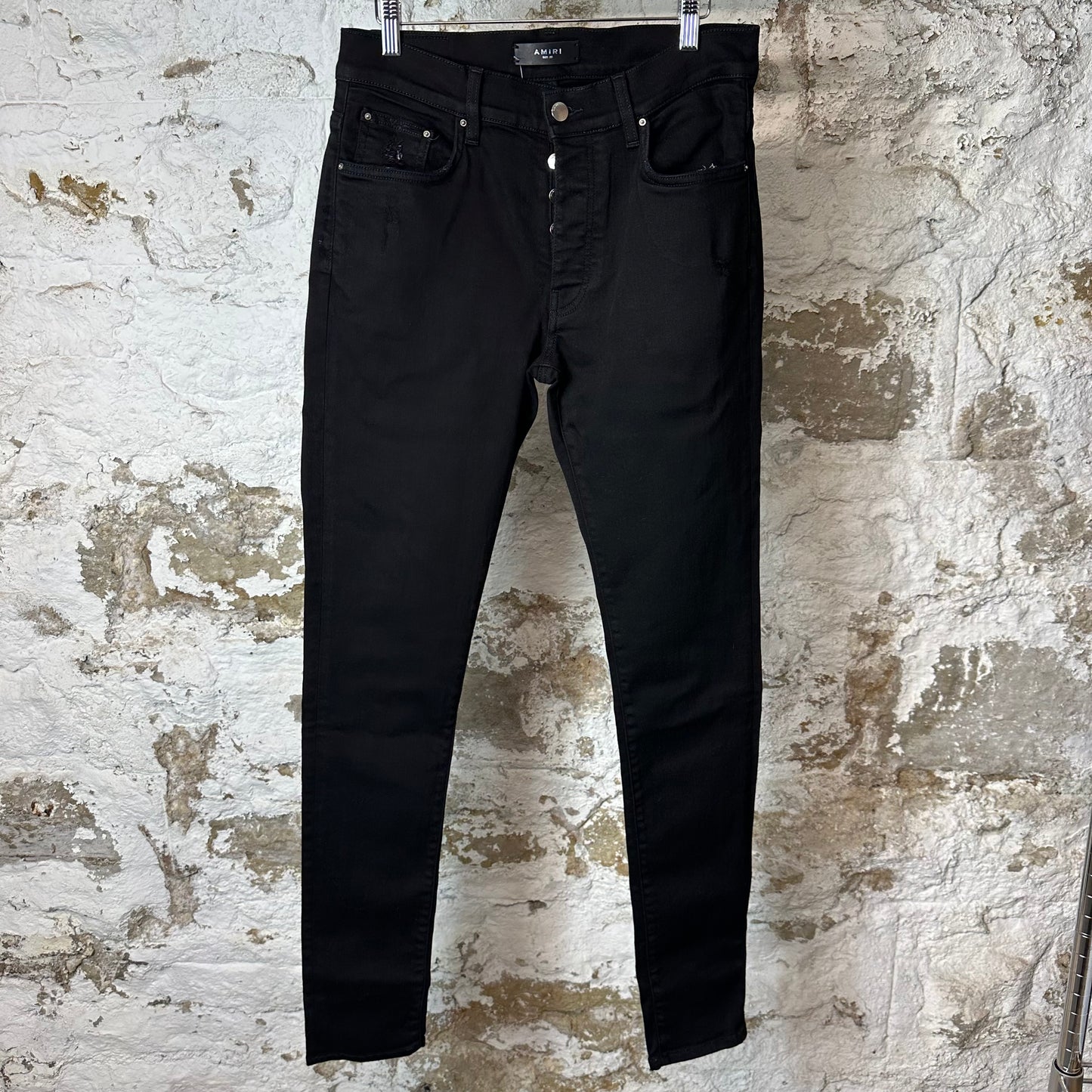 Amiri Plain Black Denim Jeans Sz 32