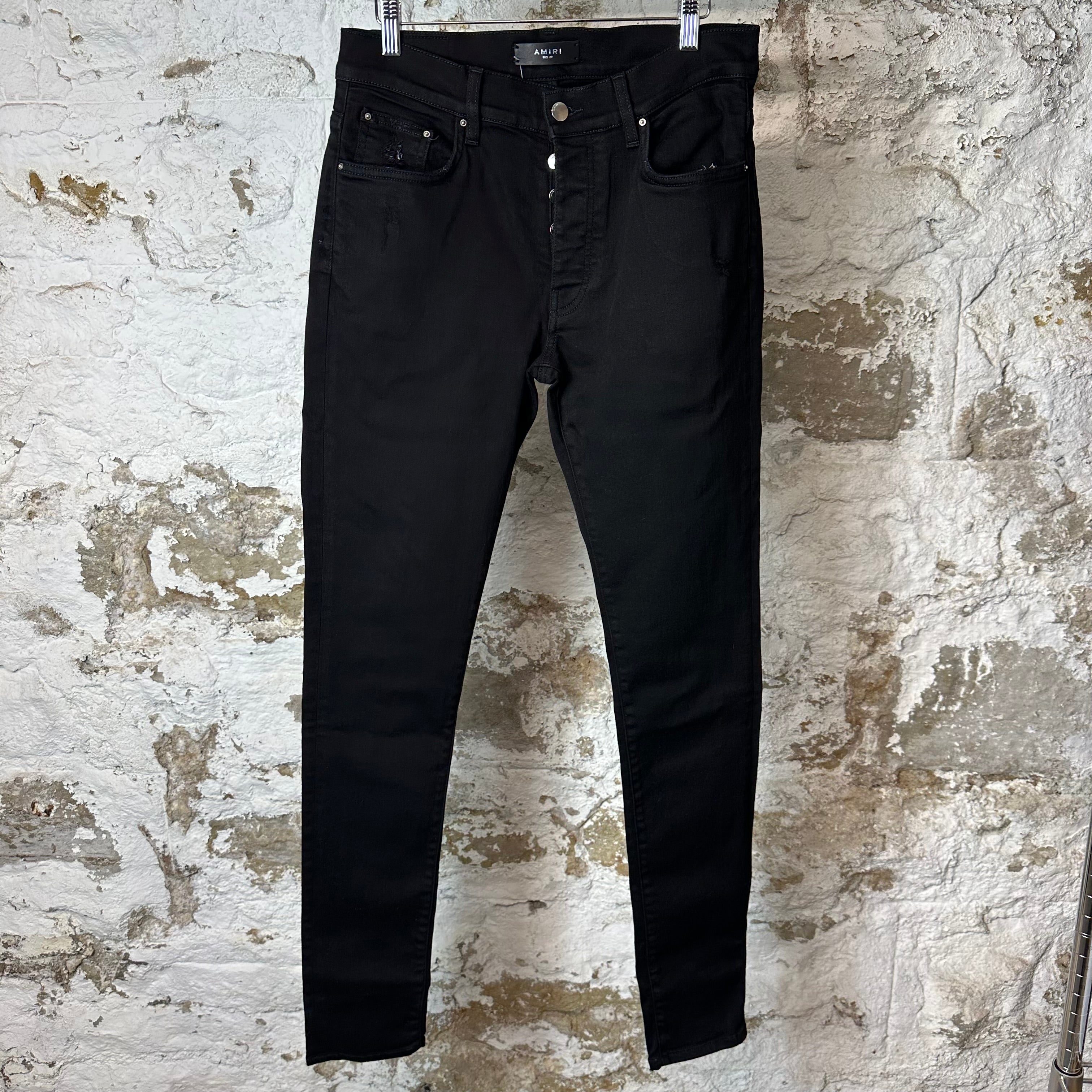Amiri Plain Black Denim Jeans Sz 32
