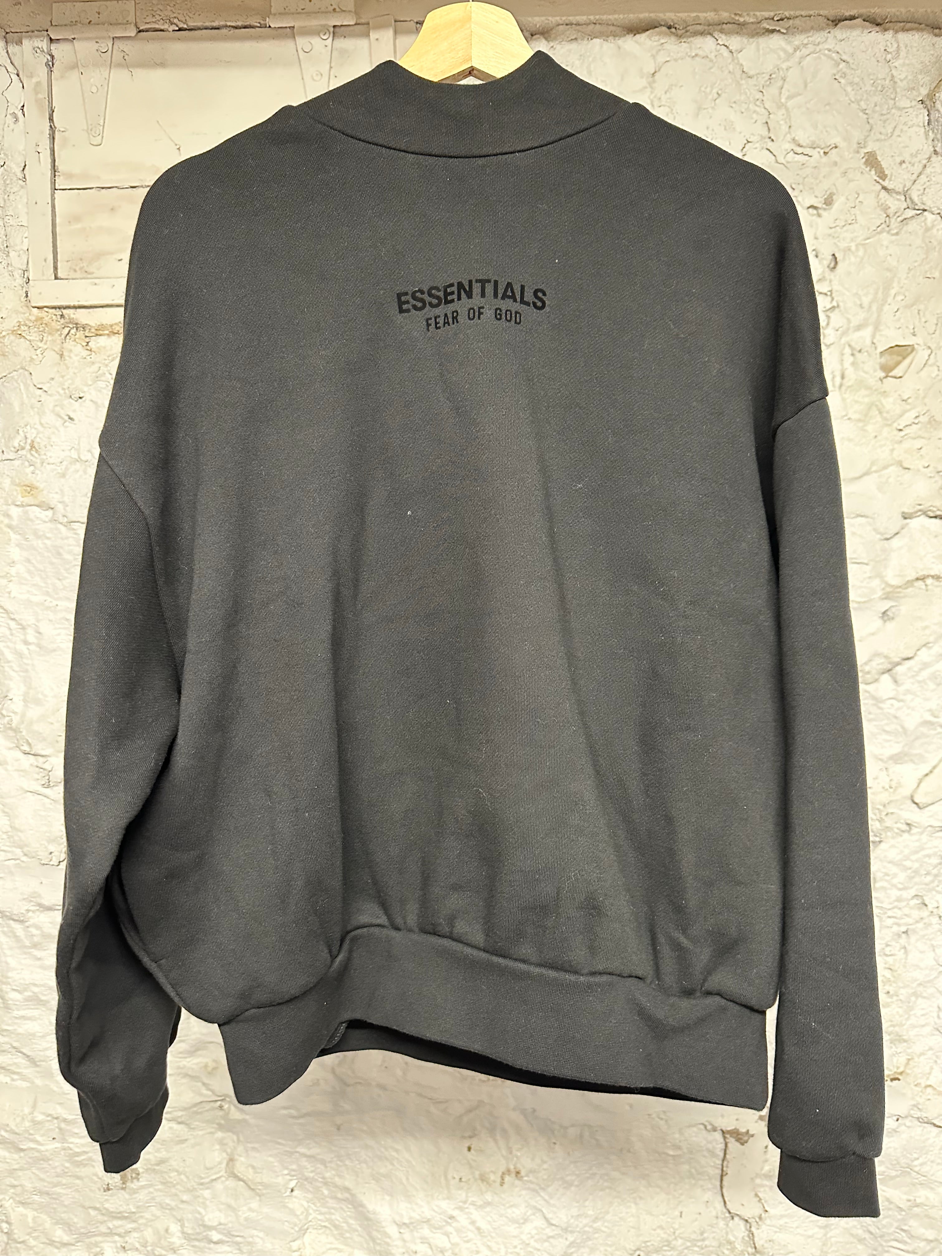 Fear of God Essentials Small Center Logo Hoodie Black Sz XS