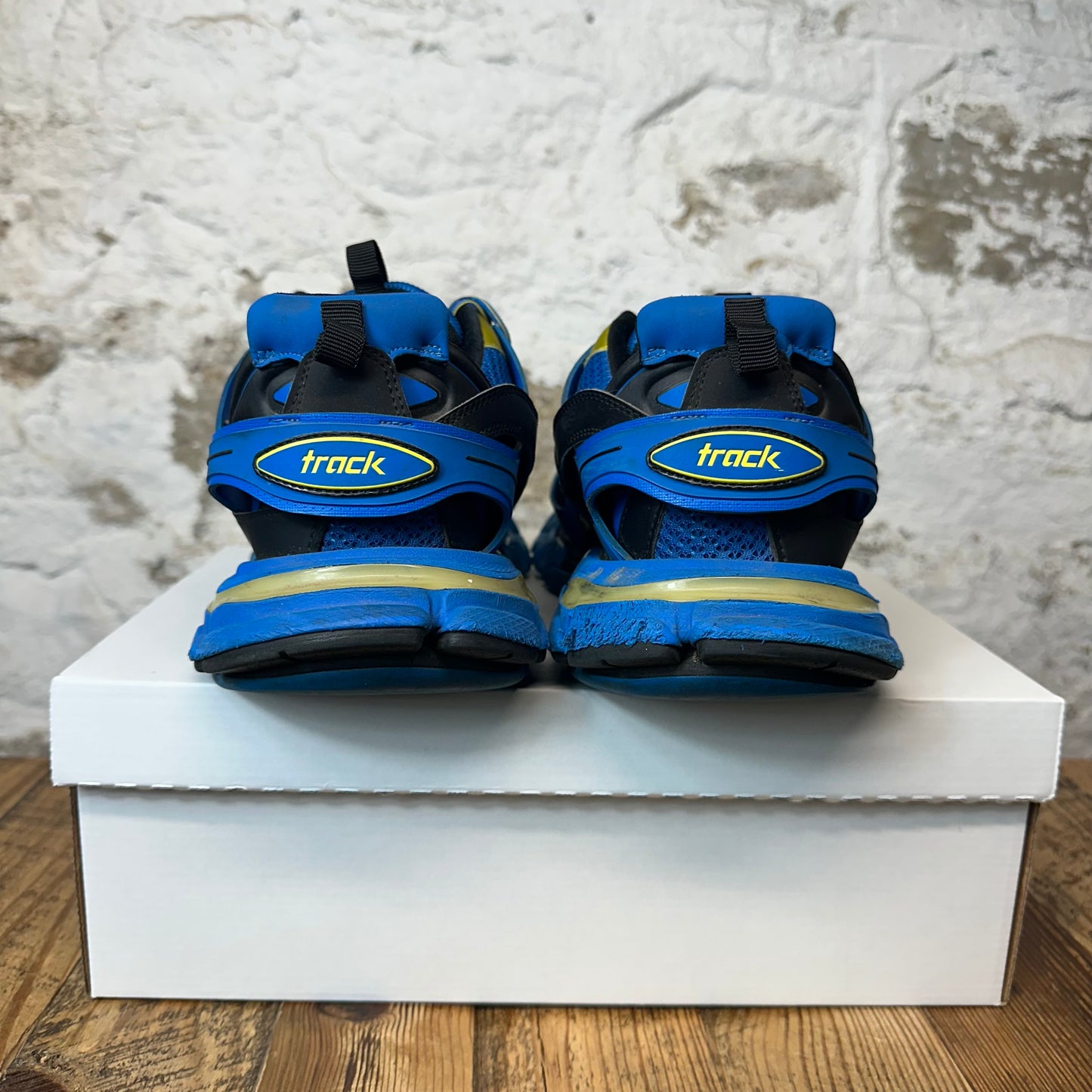 Balenciaga Track Runner Blue Yellow Black LED Sneaker Sz 11 (44)