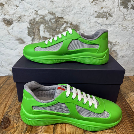 Prada Americas Cup Green Rubber Sneaker Sz 8 (41) DS