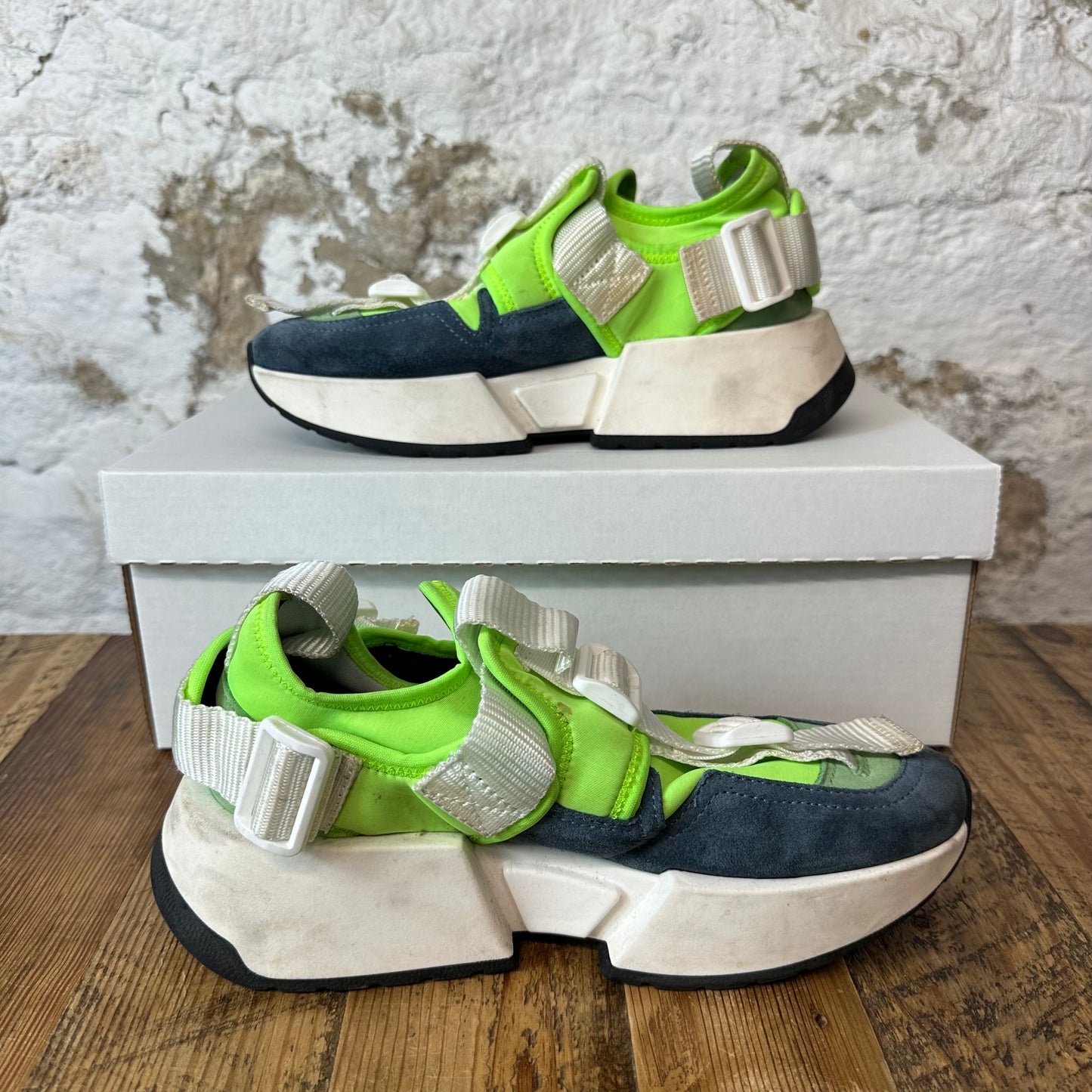Margiela MM6 Neon Green White Sneaker Sz 5 (37) No Box