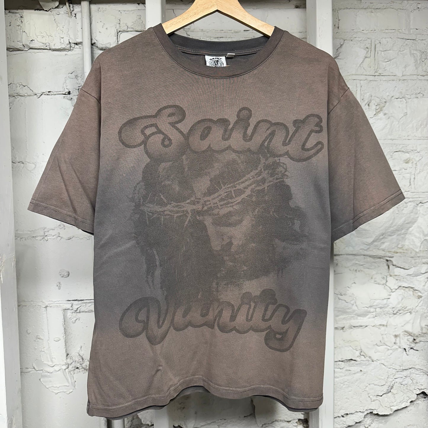 Saint Vanity Jesus Brown T-Shirt Sz S