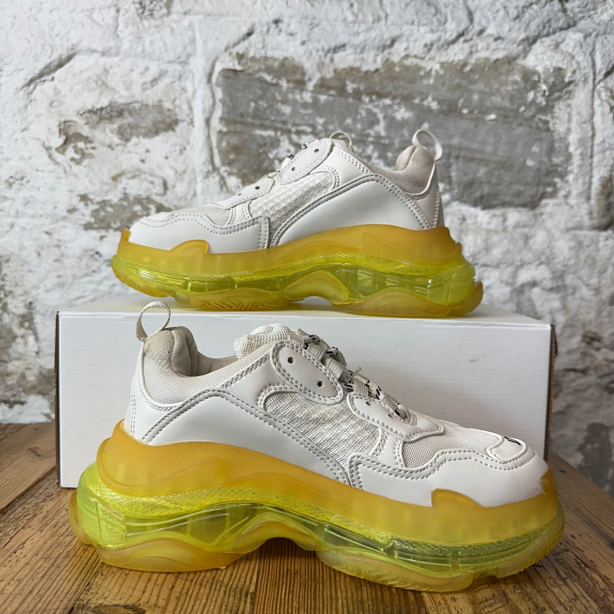 Balenciaga Triple S White Yellow Clear Sole Sneaker Sz 5 (37)