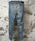 Amiri MX1 Pink Crystal Patch Blue Denim Jeans Sz 38