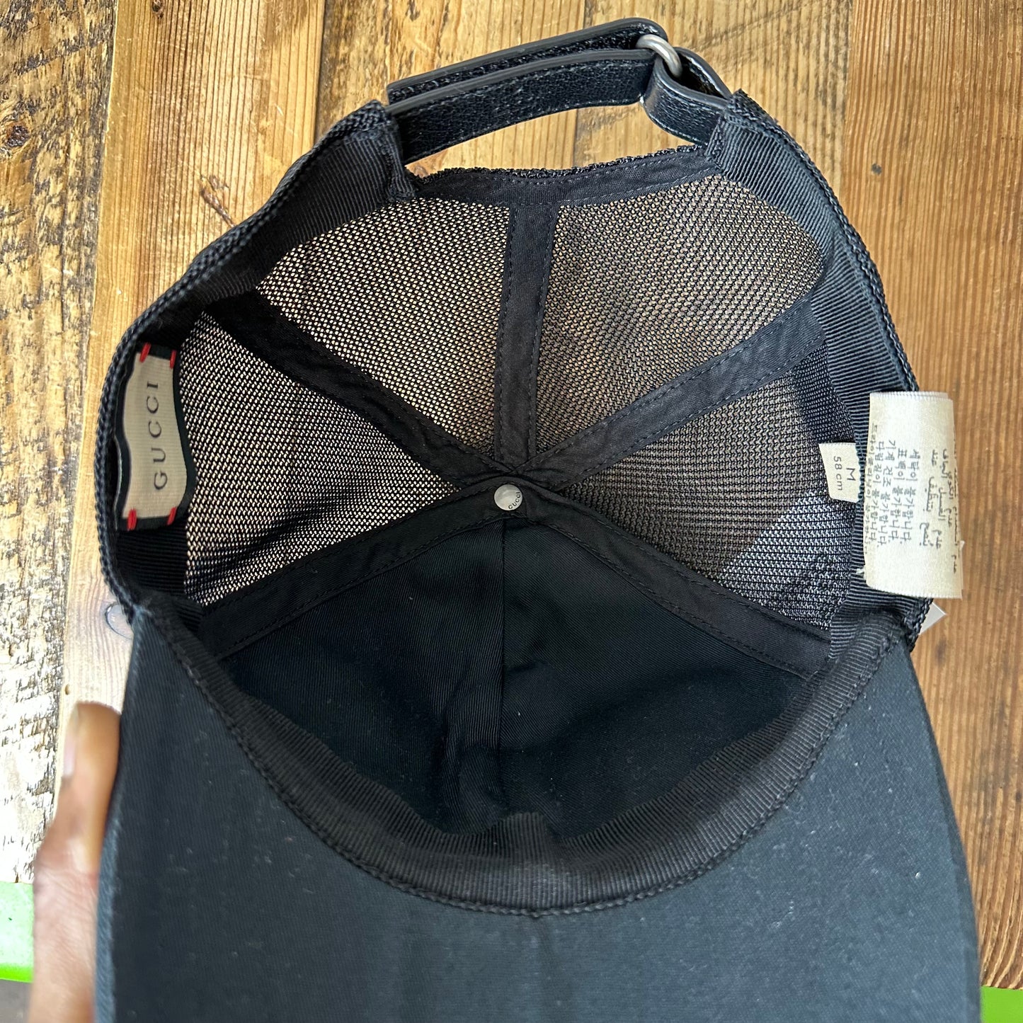 Gucci Embroidered Red Spell Hat Black Sz M