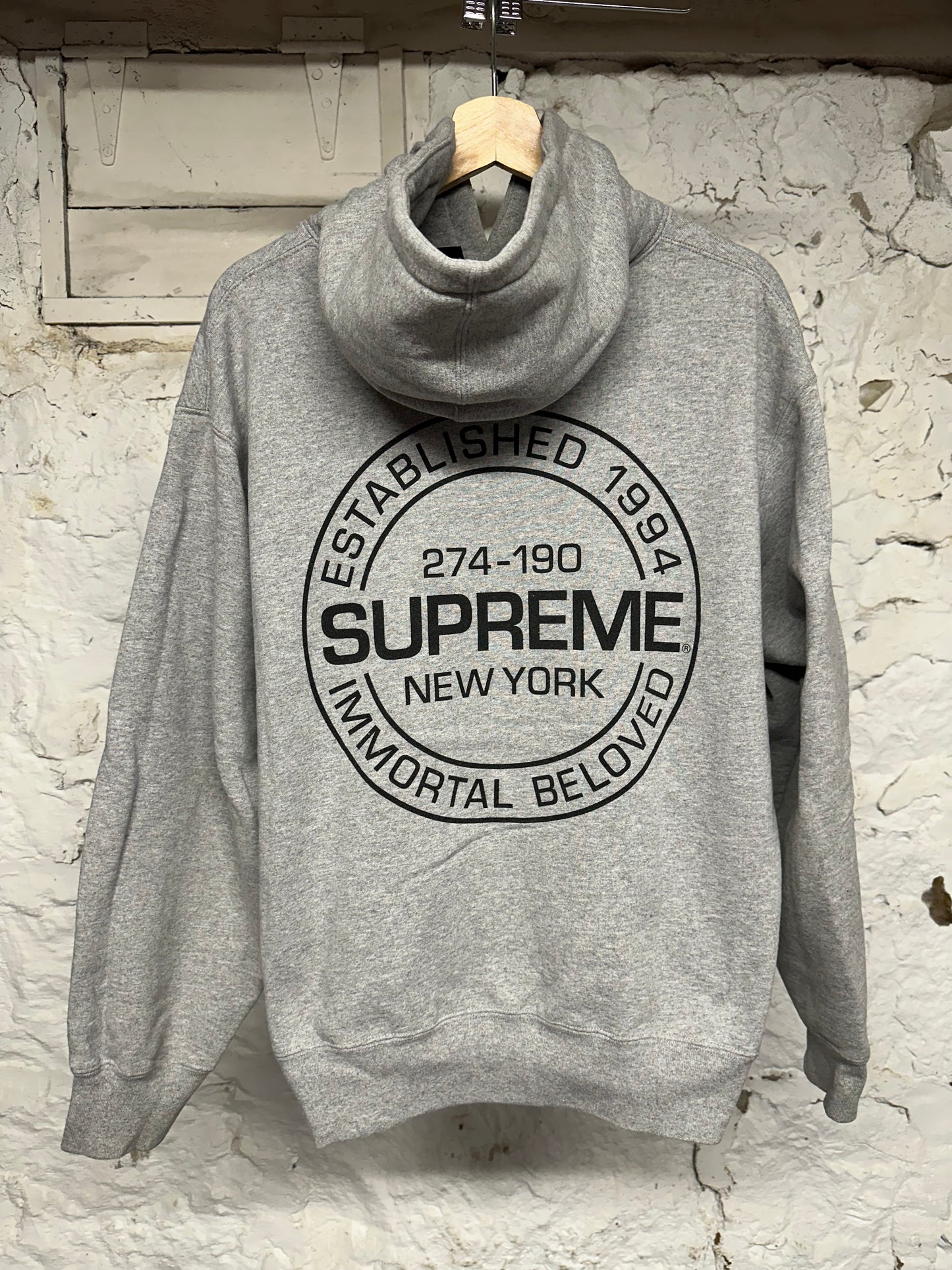 Supreme Immortal Beloved Grey Hoodie Sz M