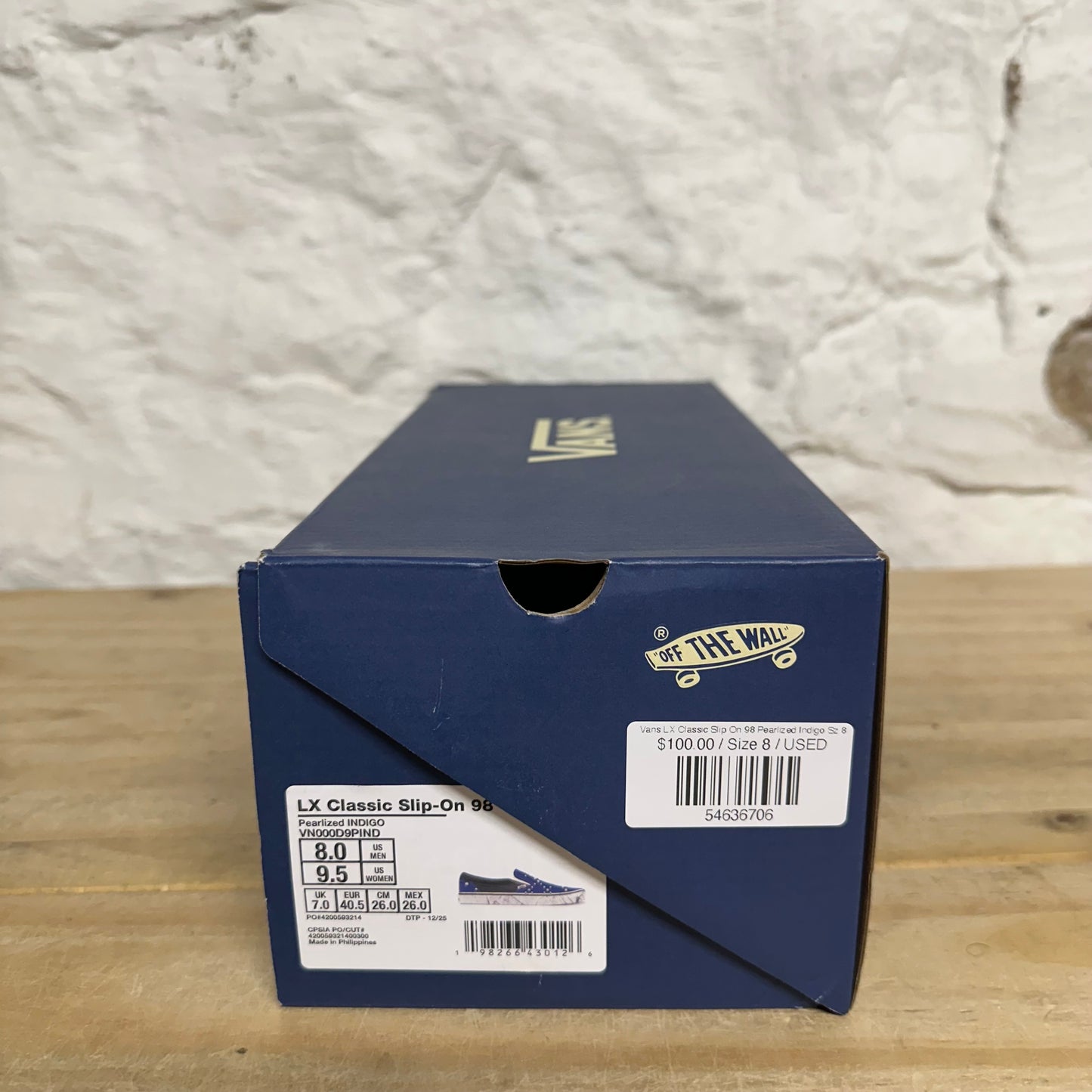Vans LX Classic Slip On 98 Pearlized Indigo Sz 8