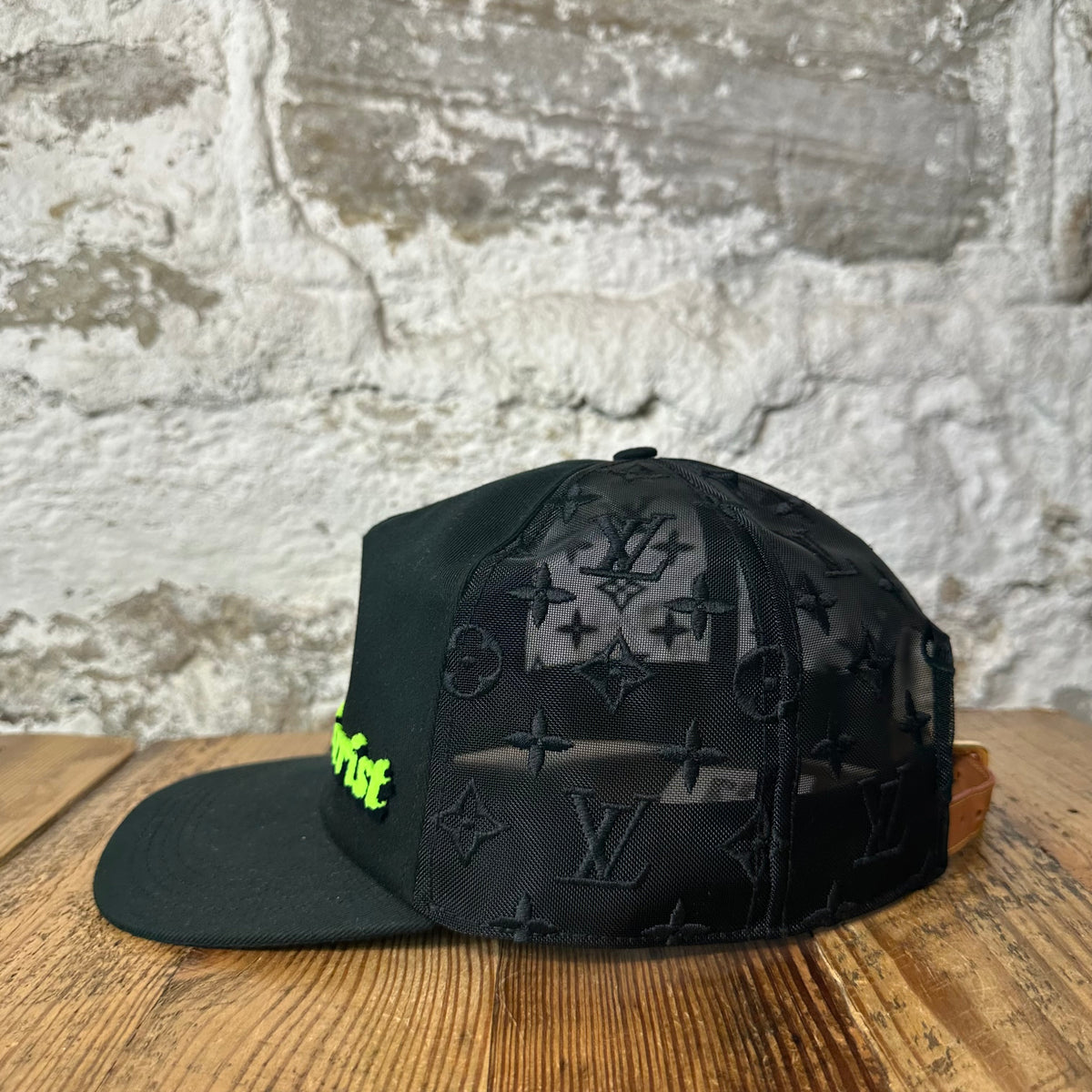 Louis Vuitton Tourist Purist Black Mesh Monogram Hat Sz 58