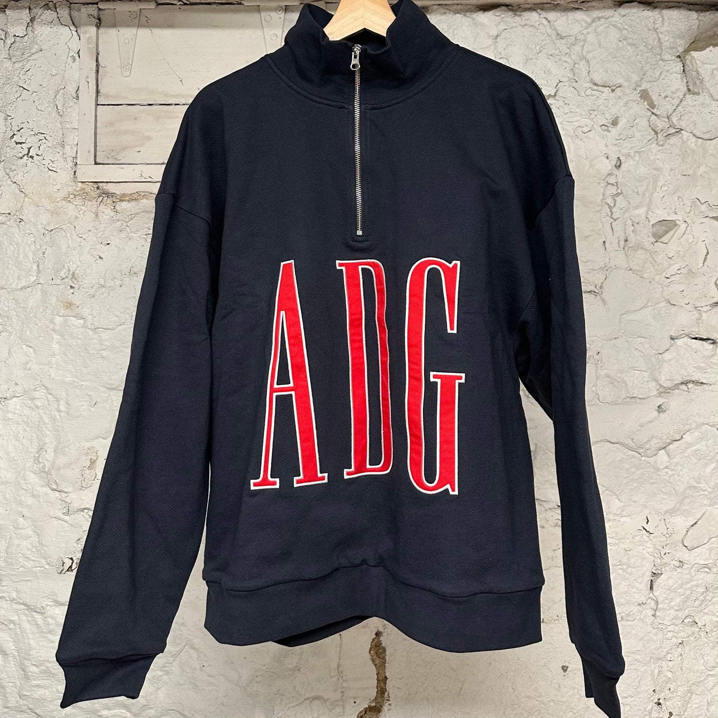 Denim Tears ADG Blue Quarter Zip Sweatshirt Sz XL DS