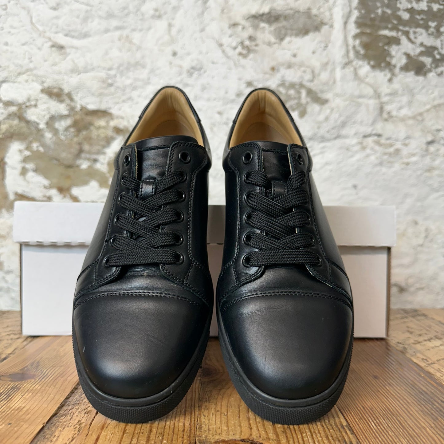 Christian Louboutin Low Black Leather Sneaker Sz 5 (37)