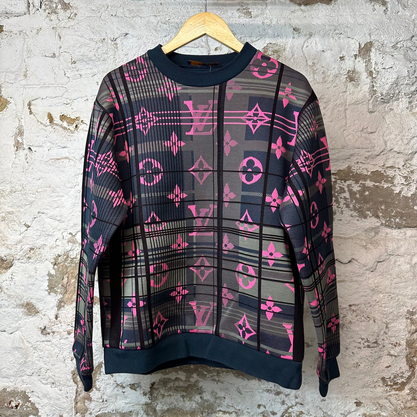 Louis Vuitton Jacquard Pink Monogram Crewneck Sz L