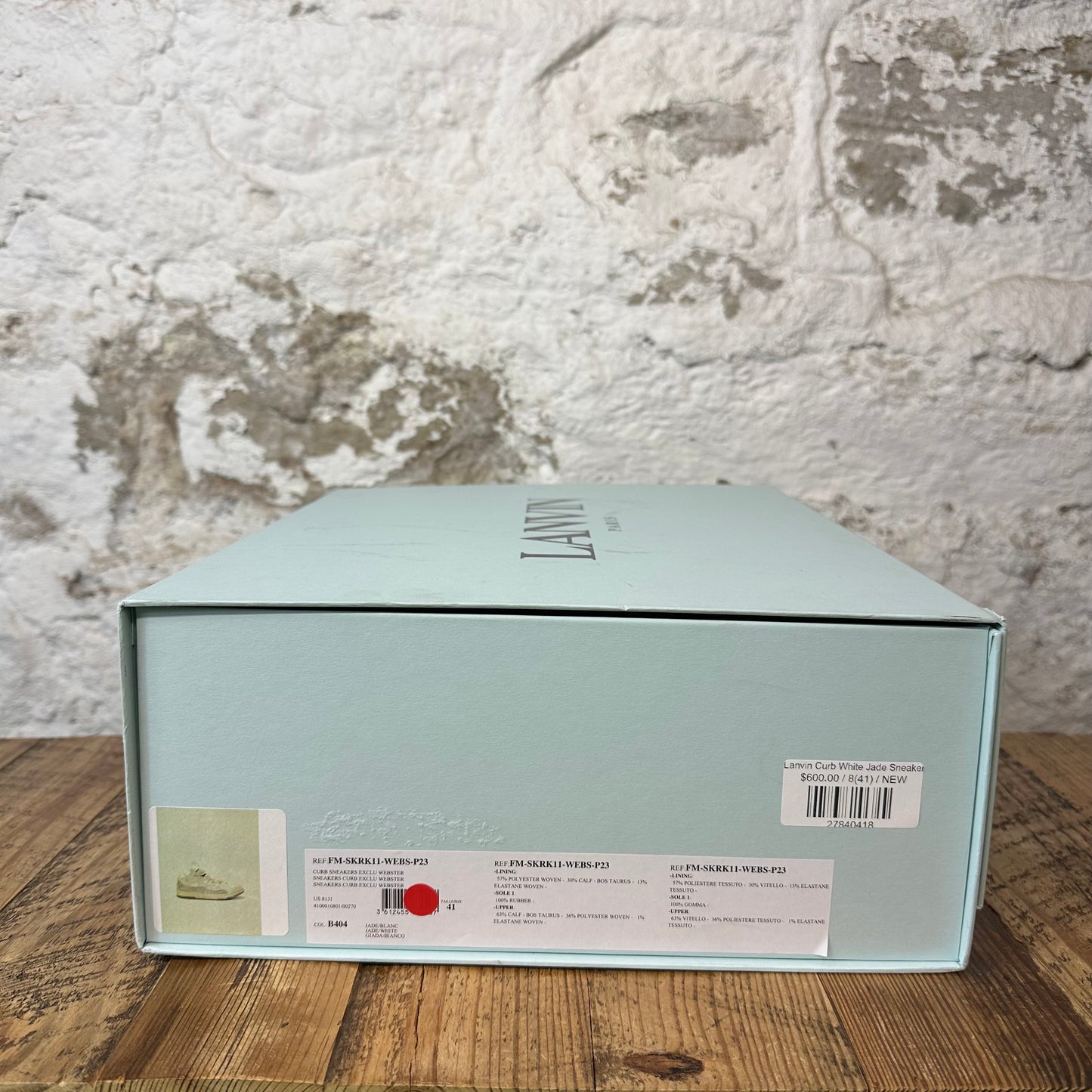 Lanvin Curb White Jade Sneaker