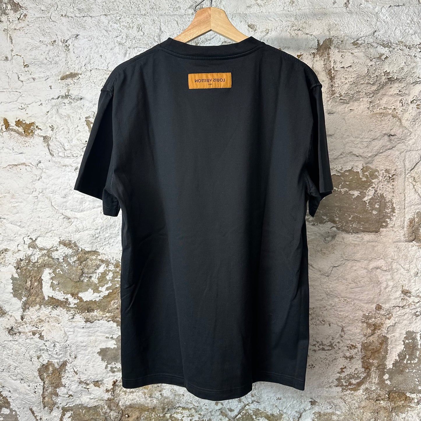 Louis Vuitton Embossed Logo Black T-Shirt Sz L