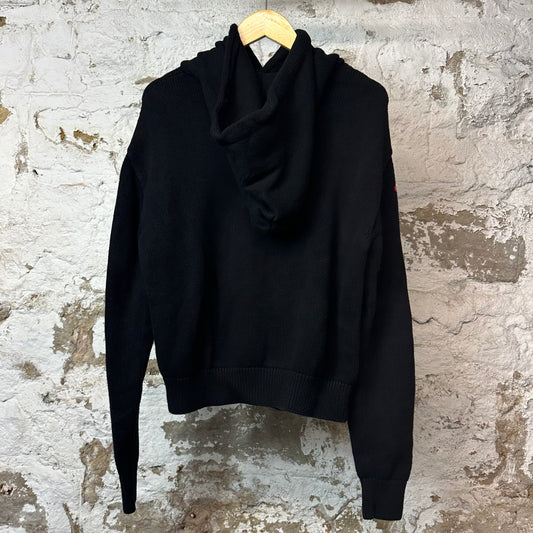 Amiri Red White Bone Knit Hoodie Black Sz S