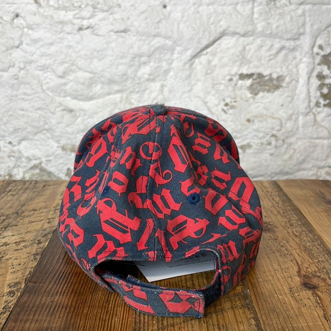 Palm Angels Red Navy Monogram Hat