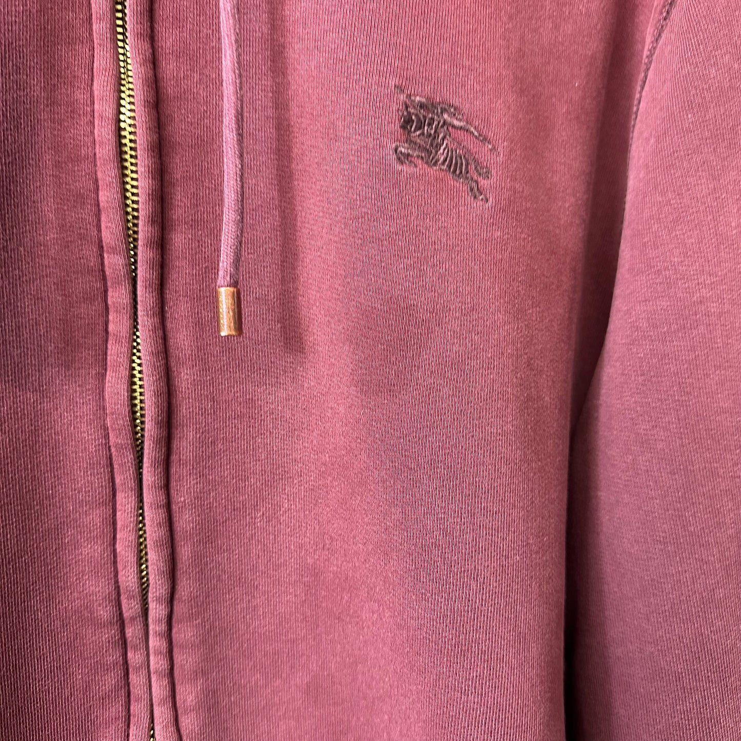 Burberry Small Logo Zip Up Hoodie Maroon Sz XXL (L)