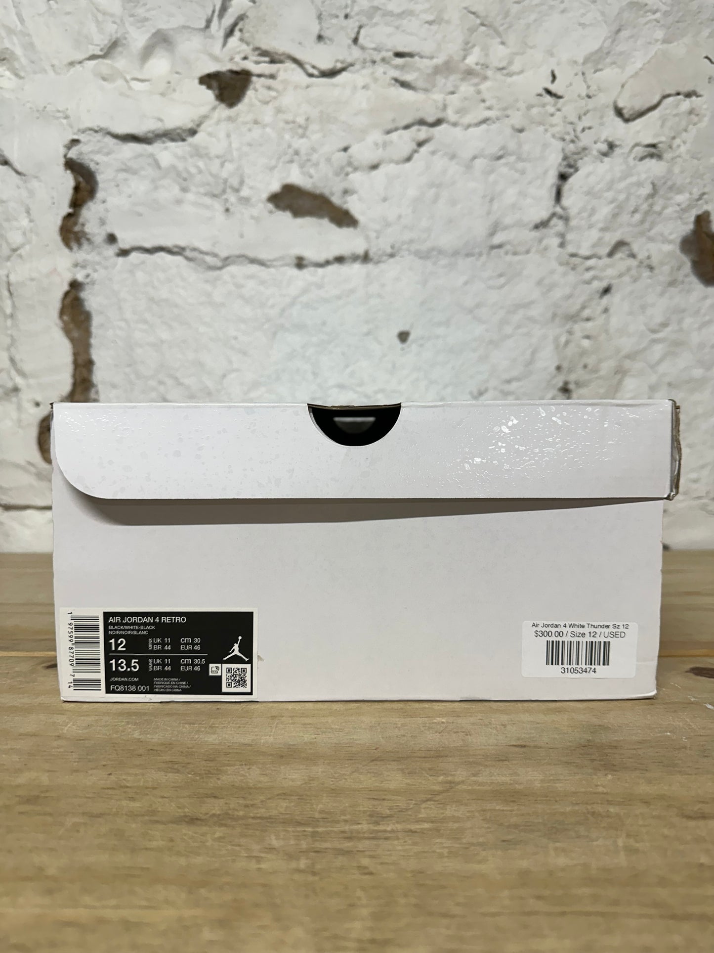 Air Jordan 4 White Thunder Sz 12